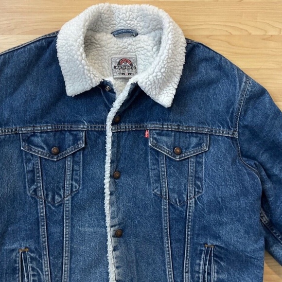 Levi's Authentic Sherpa Lined Denim Jacket VTG 1990’s Men's 50 L Made USA - Picture 6 of 13